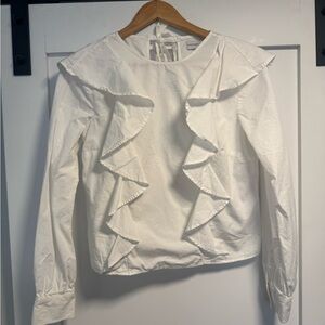 Sincerely Jules - Elegant White Ruffle Blouse